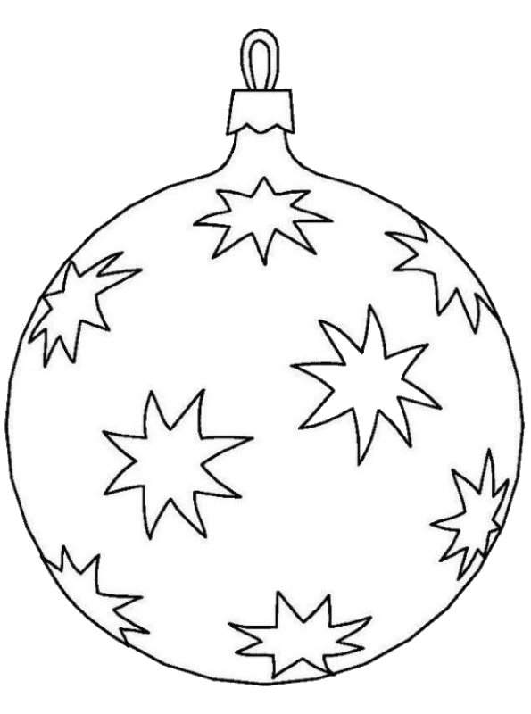 Coloring page Christmas balls bauble with stars